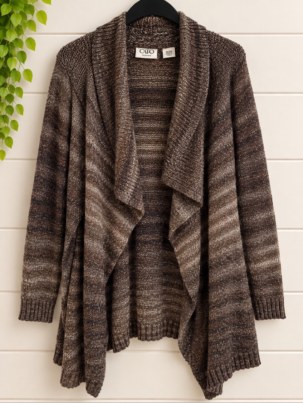 Cato Woman Marled Open Front Cardigan Sweater 18/20W